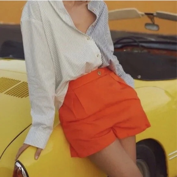 Anthropologie Pants - Anthropologie Orange High Waist Shorts